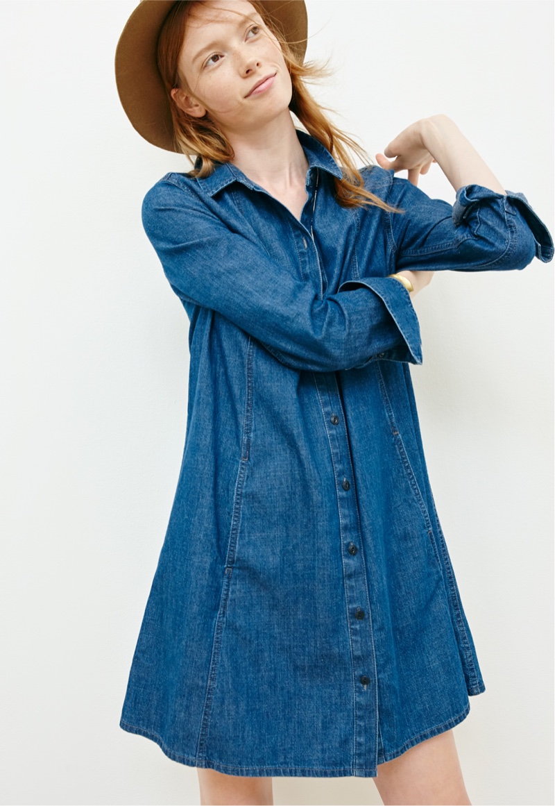 Madewell A-Line Denim Shirtdress
