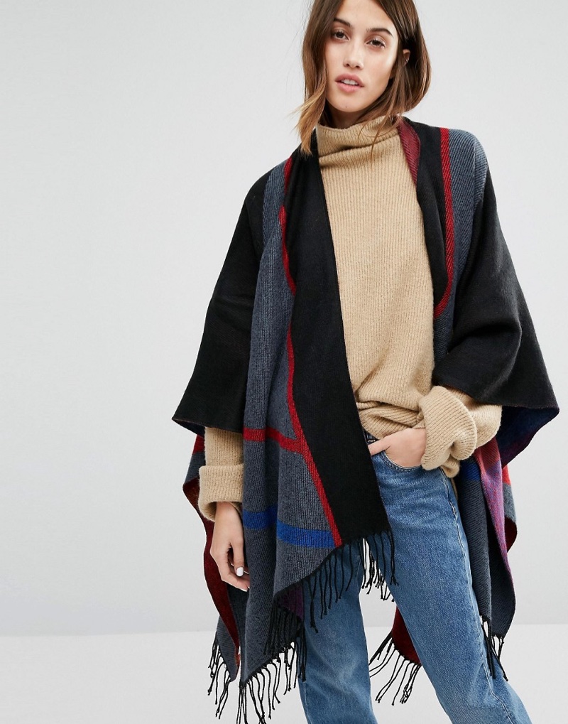 Vero Moda Oversized Check Poncho