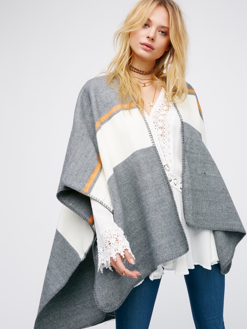 Free People Rockland Striped Shawl