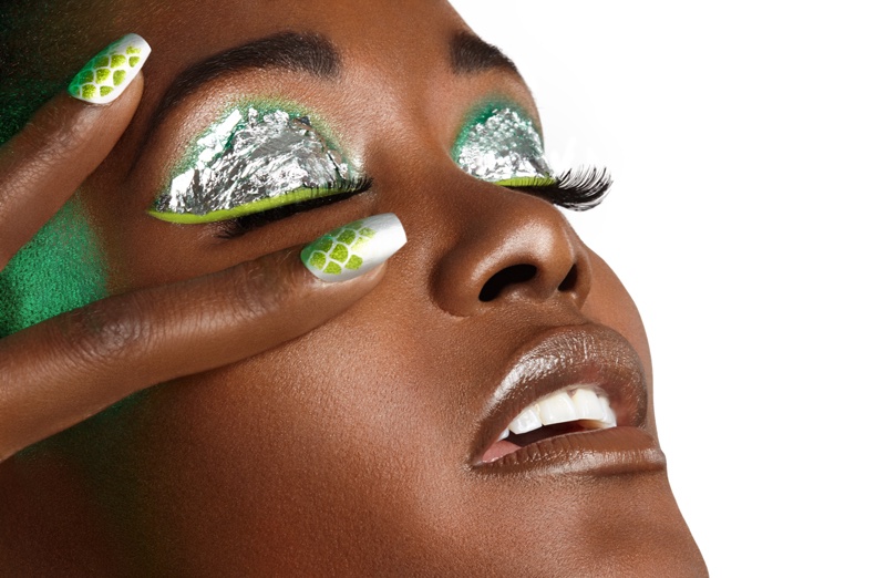 Eyes - Stila Magnificent Metal Eyes In Metallic Emerald, Mona Lisa Imitation Silver Leaf and Inglot Eyeliner Gel #85