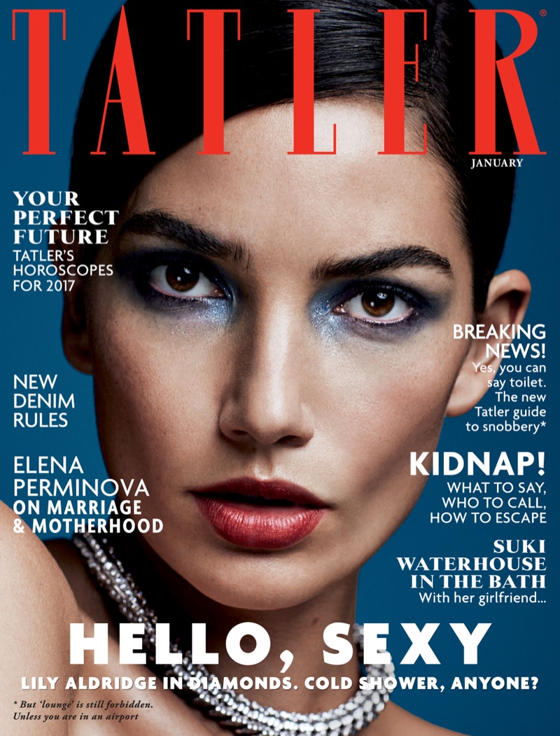 Lily Aldridge on Tatler UK January 2017 Cover