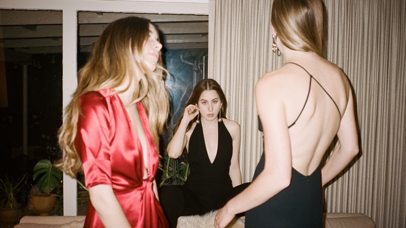 (Left) Reformation x HAIM Toluca Dress (Middle) Reformation x HAIM Barry Jumpsuit (Right) Reformation x HAIM Balboa Dress