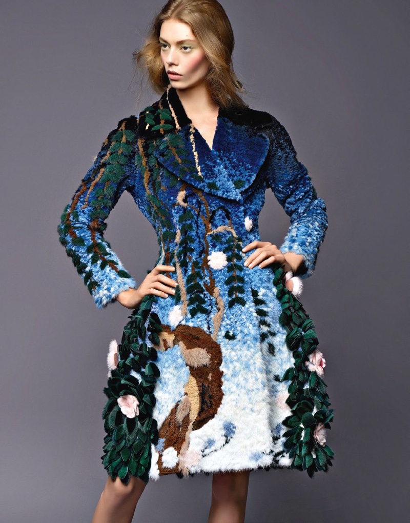 Photographed by Karl Lagerfeld, Ondria Hardin wears looks from Fendi Haute Couture