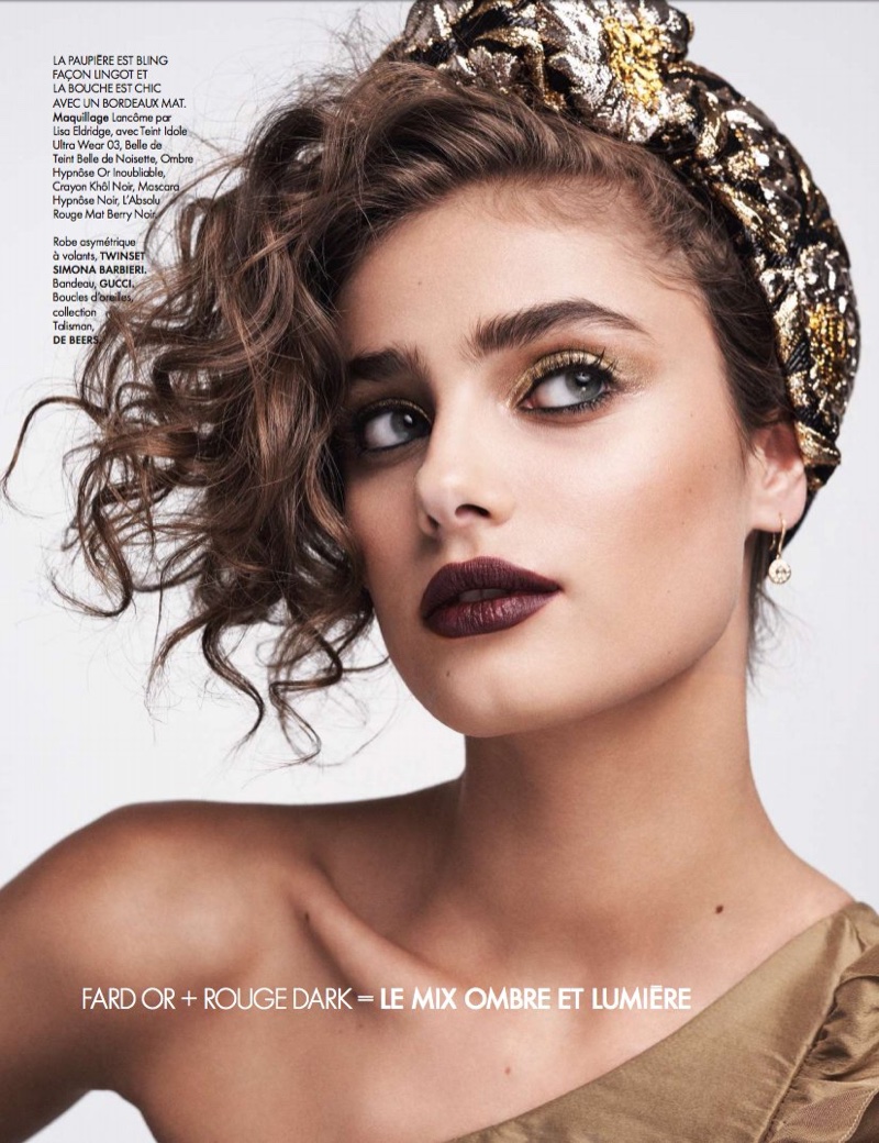 Taylor Hill charms in Twinset dress with Gucci headband