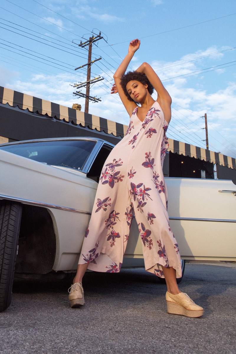 Free People Dream Big Jumpsuit and Schutz Jules Platform Menswear Loafer