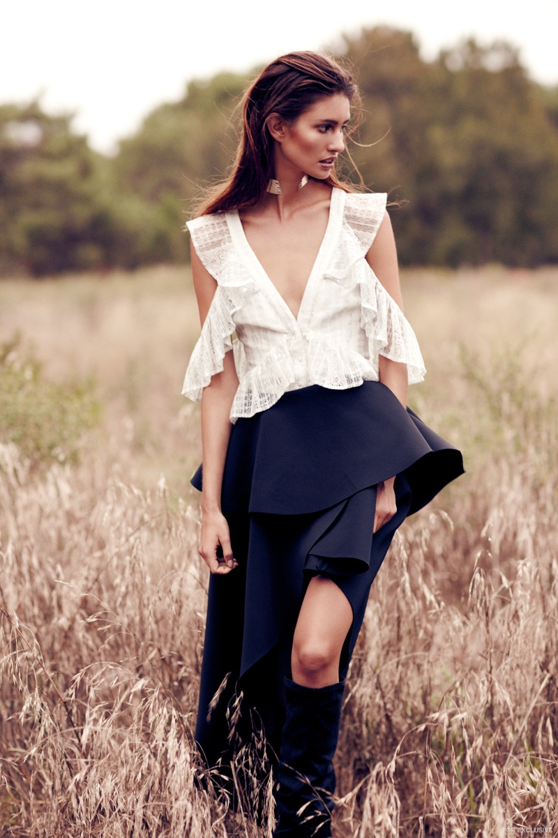 Alice McCall Dress (worn as top), Fame and Partners Skirt, By G Choker and Missguided Boots