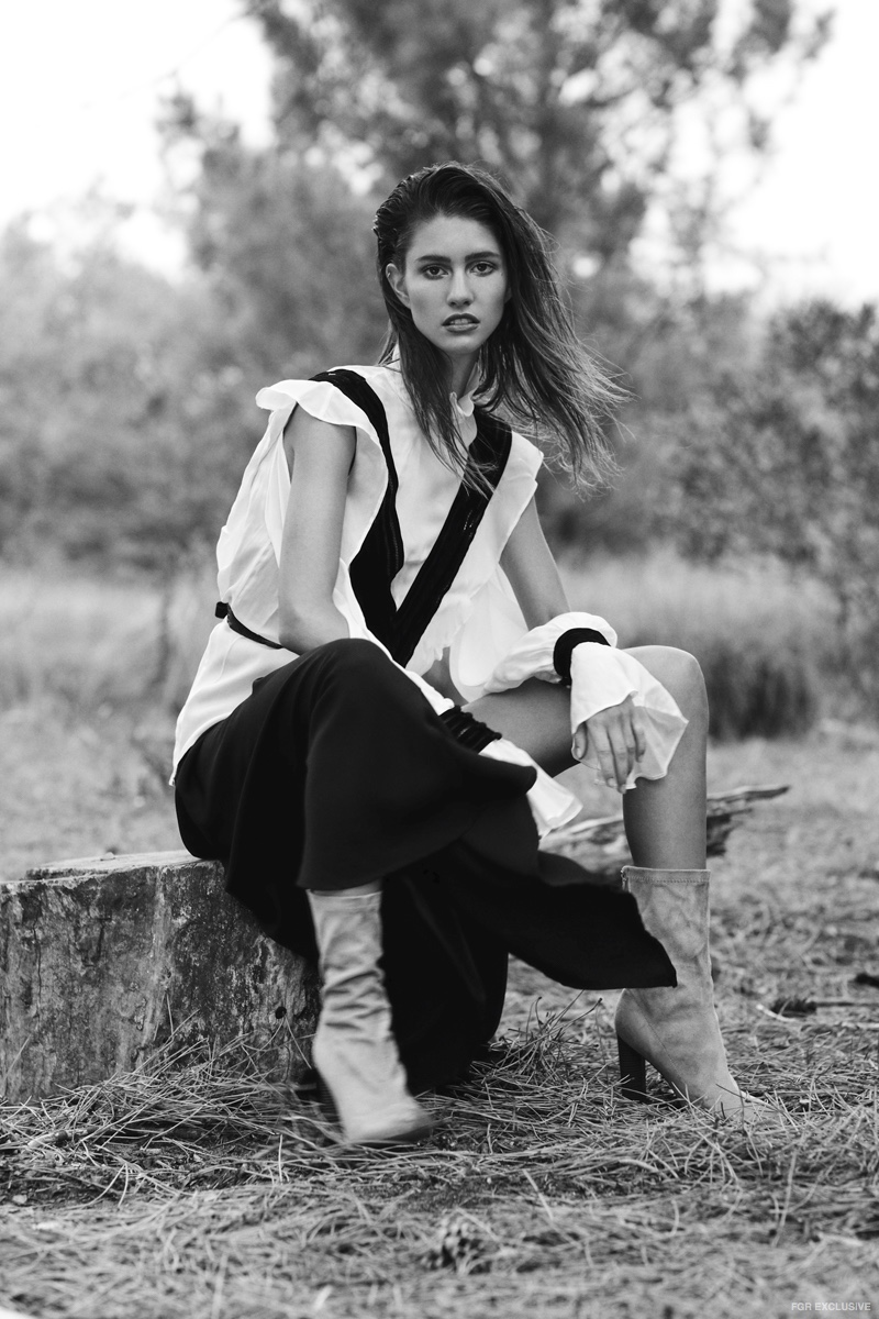 Sass and Bide Top, By G Belt, Maurie and Eve Dress (worn underneath) and Missguided Boots