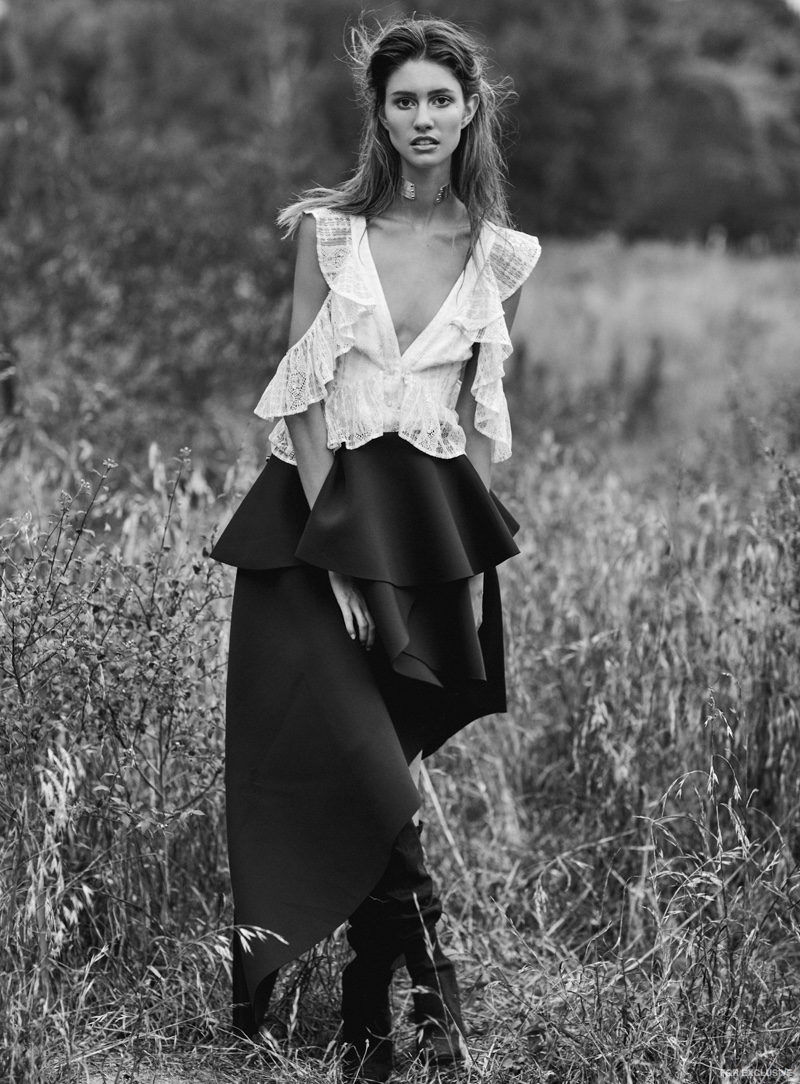 Alice McCall Dress (worn as top), Fame and Partners Skirt, By G Choker and Missguided Boots