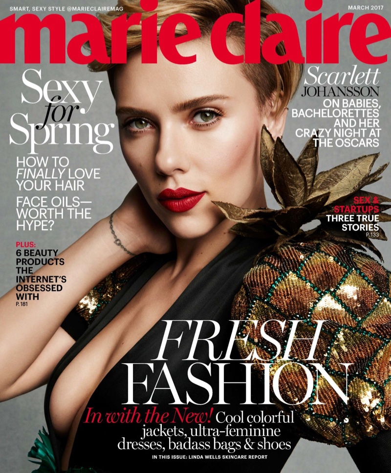 Scarlett Johansson on Marie Claire March 2017 Cover