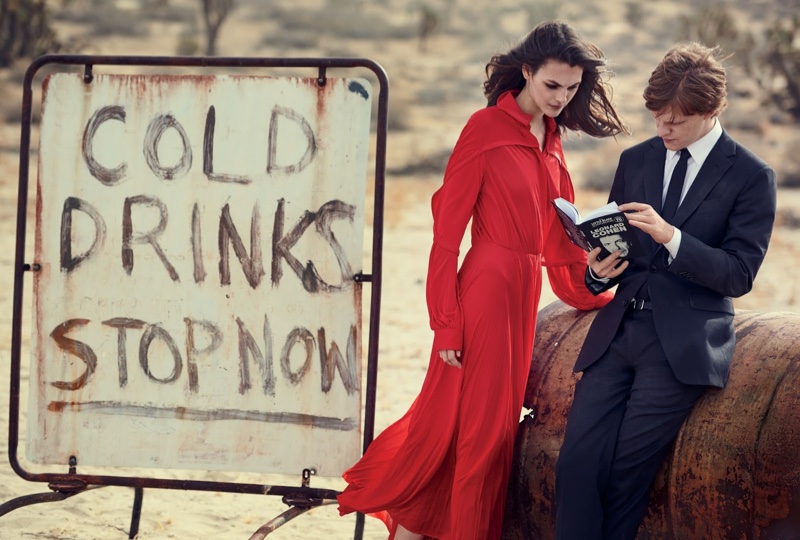 Standing out in red, Vittoria Ceretti wears Celine jersey dress