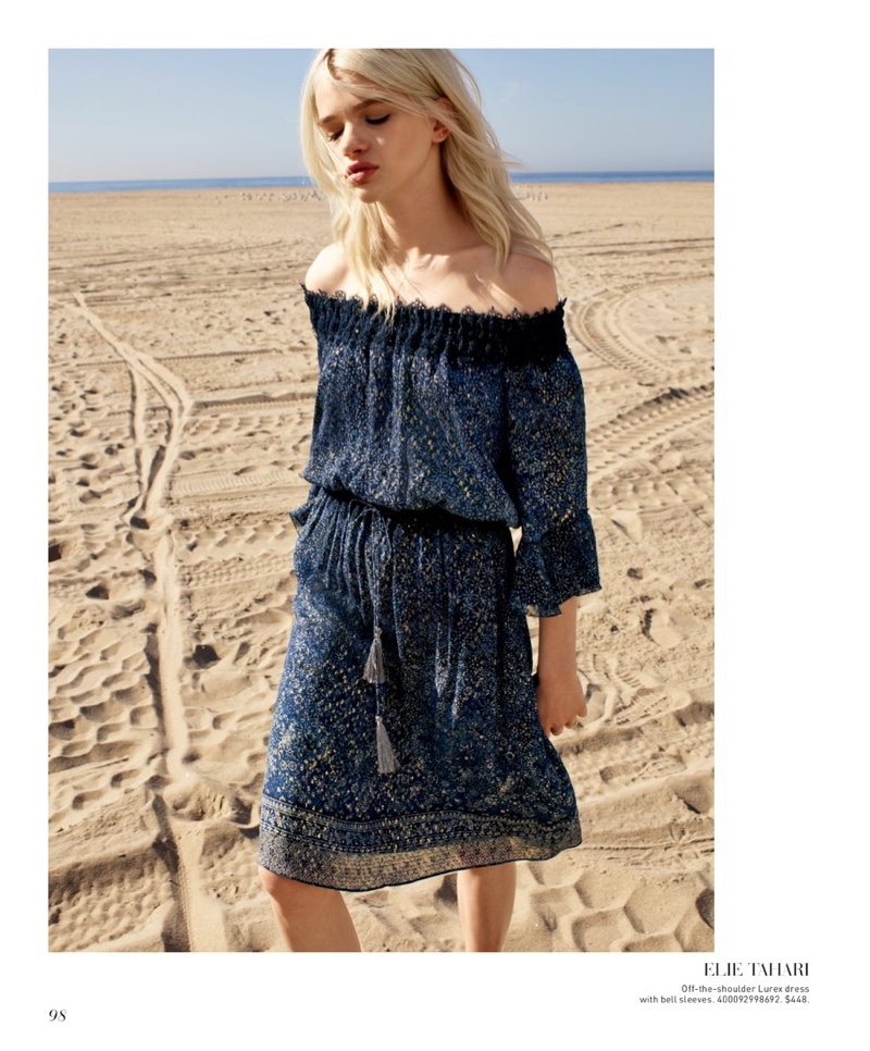 Elie Tahari Off-the-Shoulder Dress with Bell Sleeves $448