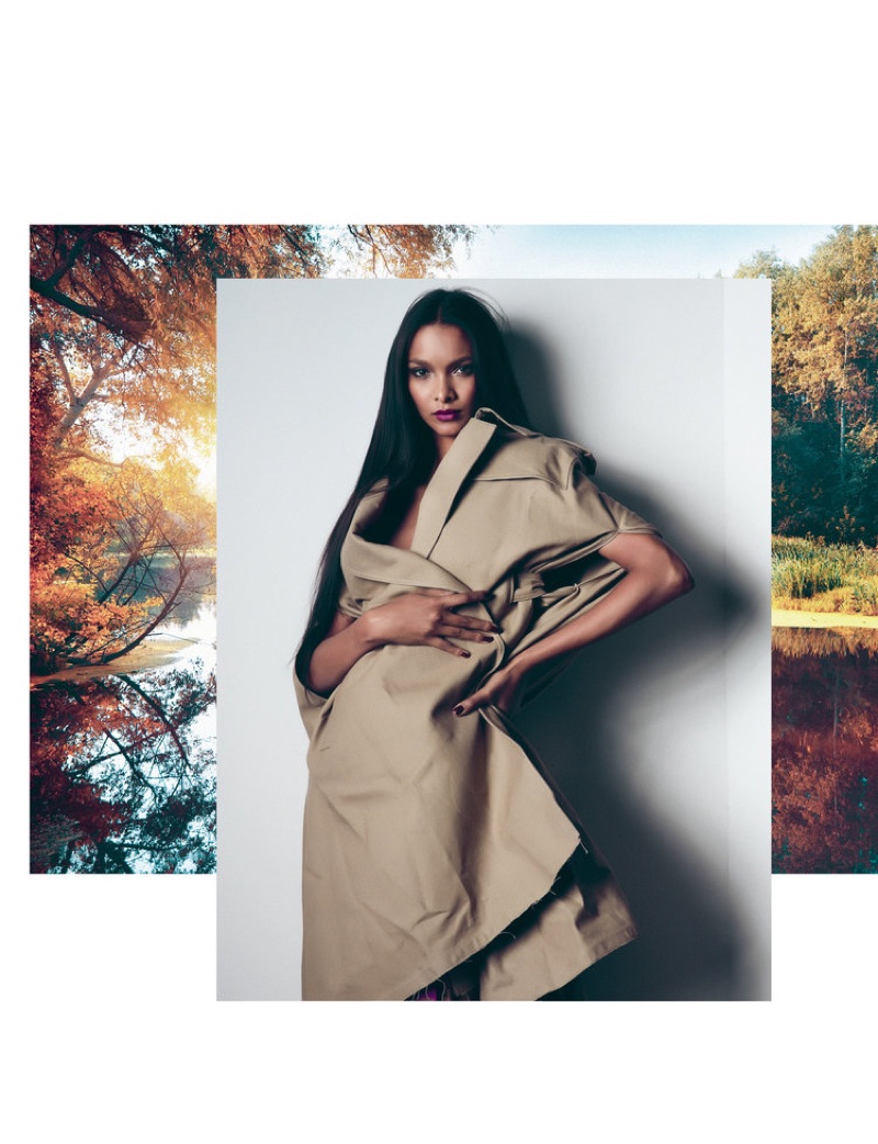 Lais Ribeiro covers up in Valentino coat and skirt