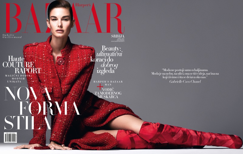 Ophelie Guillermand on Harper's Bazaar Serbia April 2017 Cover