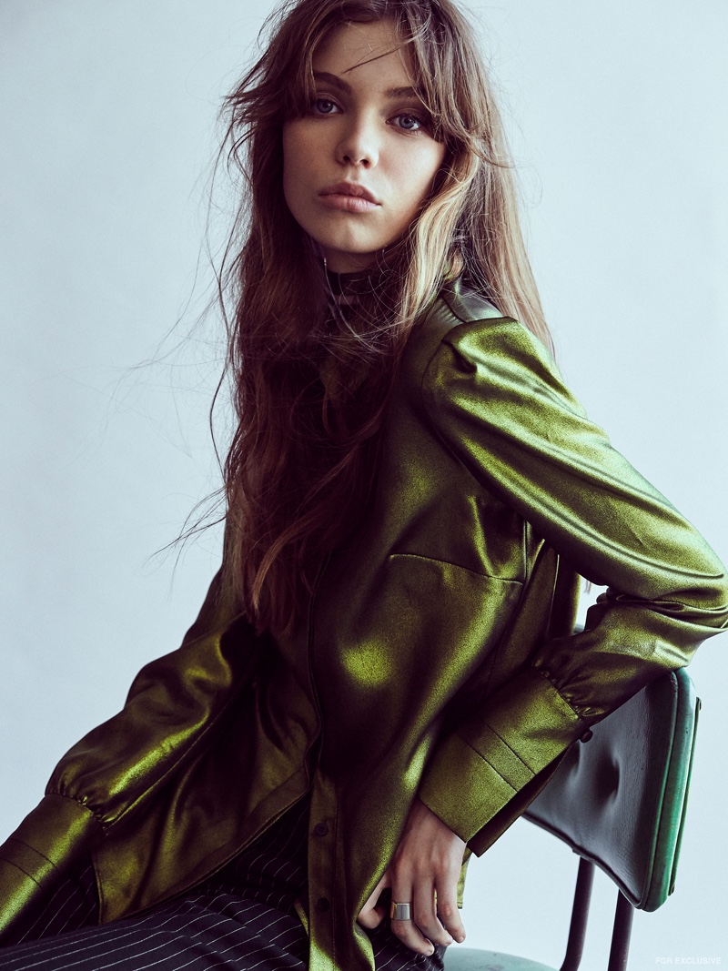Cue Metallic Foil Blouse and Isla Perpetual Flared Pant