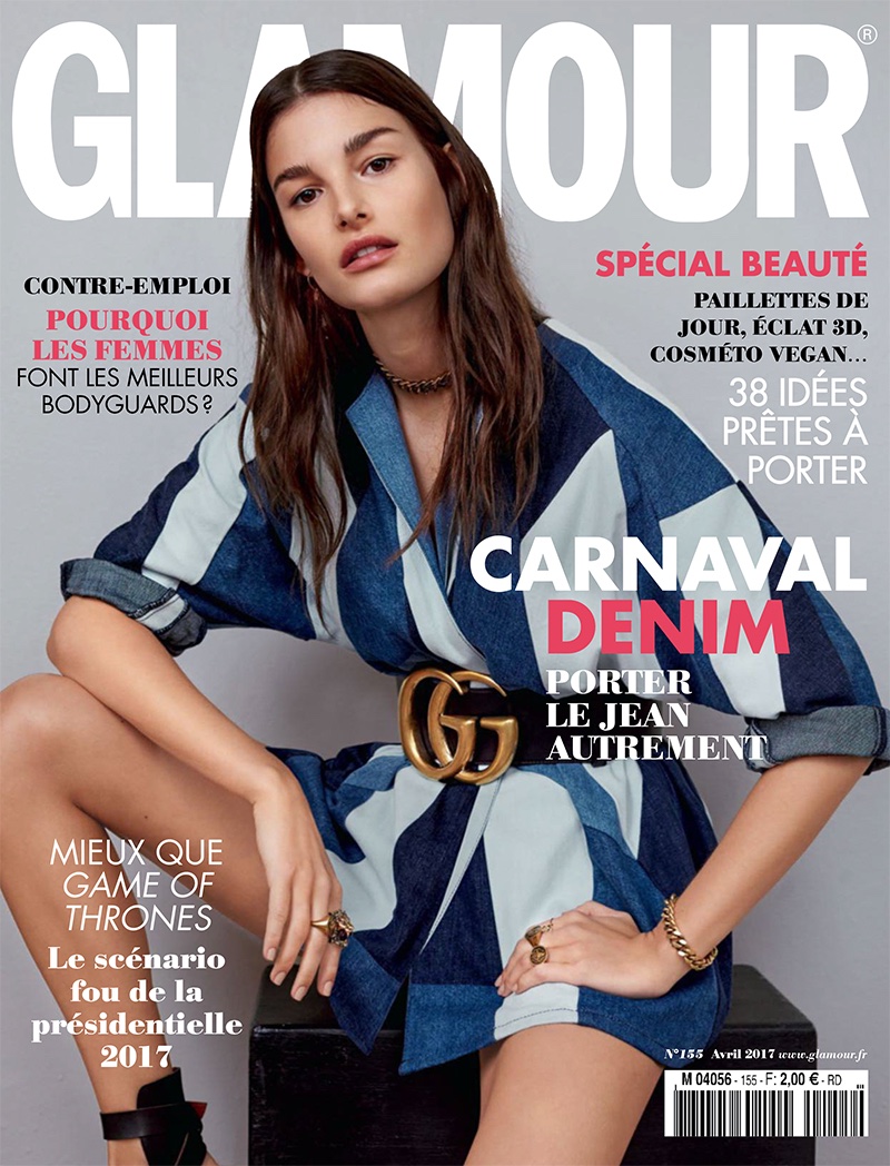Ophelie Guillermand on Glamour France April 2017 Cover