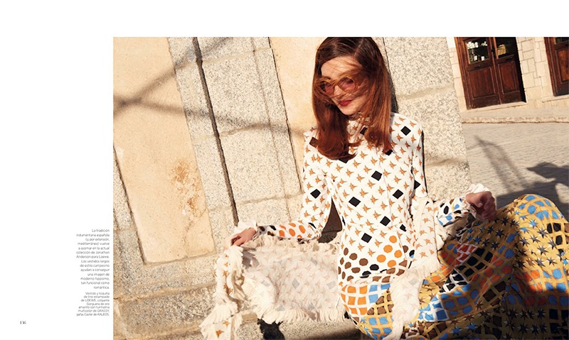 Kati Nescher shines in Loewe printed dress and coverup with Kaleos sunglasses