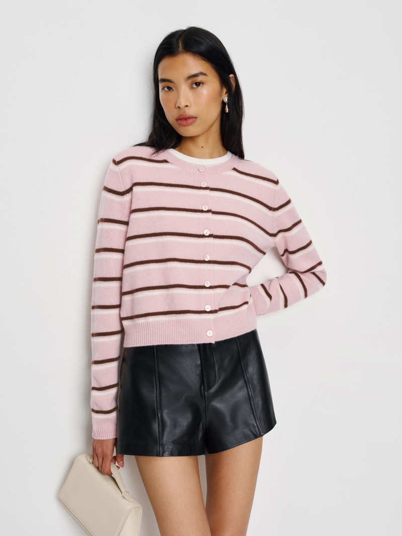 Реформация Clara Cashmere Crew Cardigan $ 218