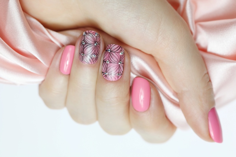 Pink nails decorated