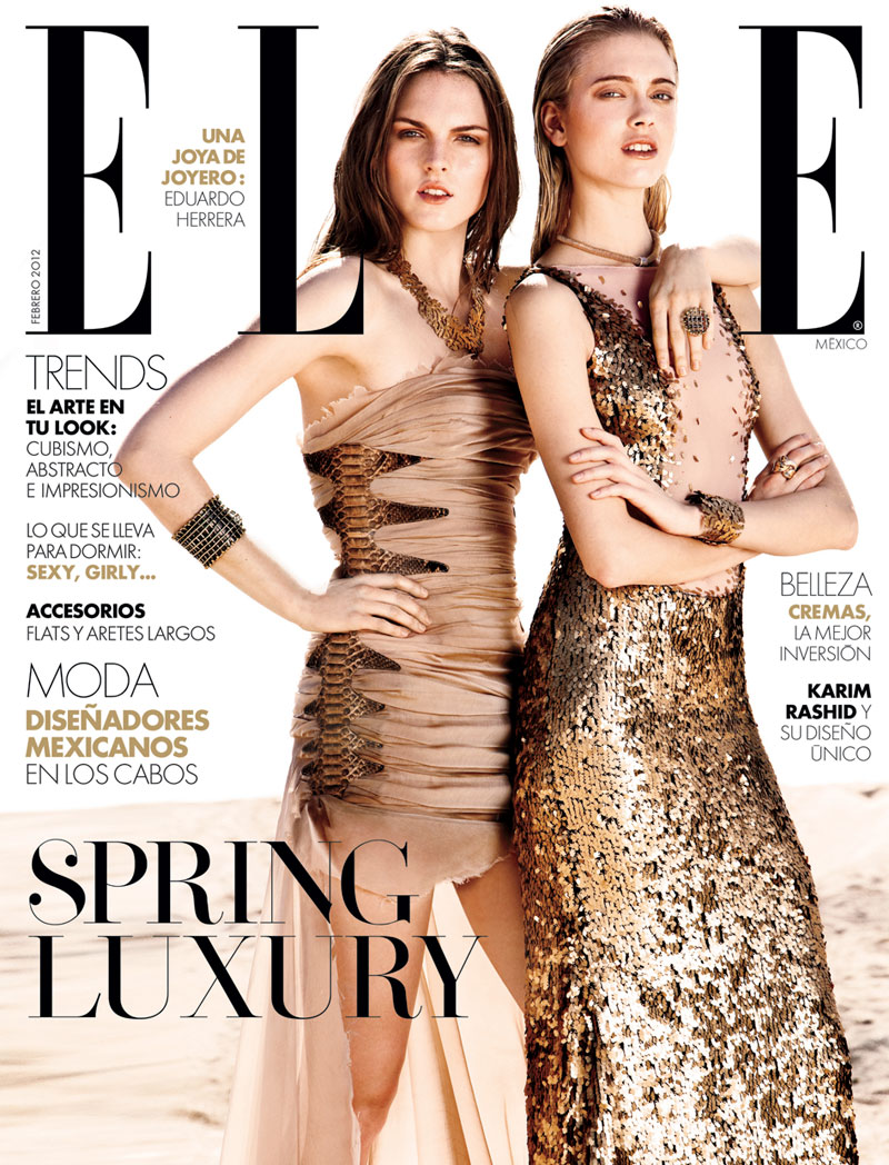 Elle Mexico February 2012 Cover | Anna & Polina by Santiago Ruisenor