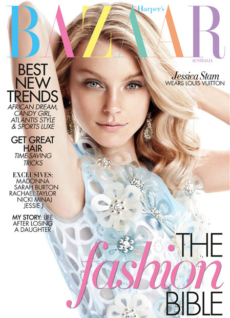 Jessica Stam Covers Harper’s Bazaar Australia March 2012 in Louis Vuitton & Prada