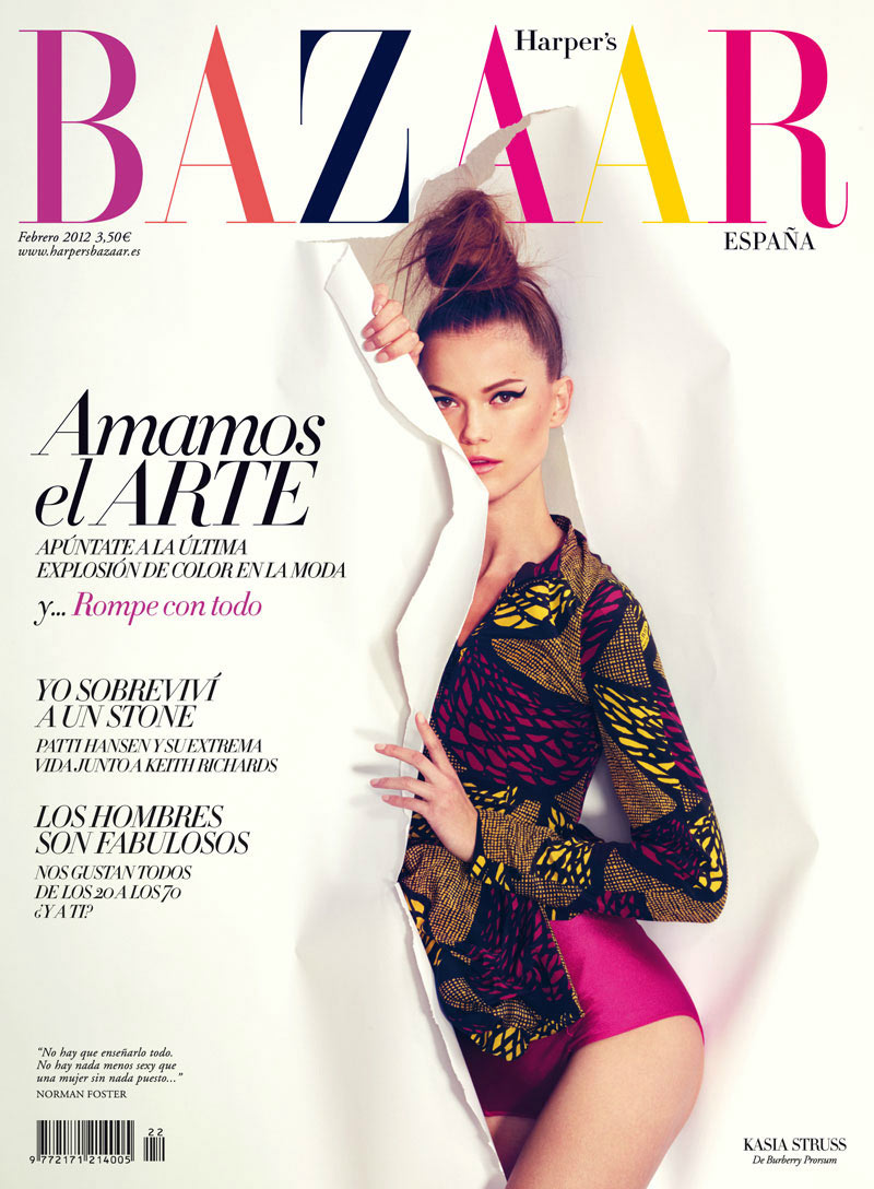 Harper’s Bazaar Spain February 2012 Cover | Kasia Struss by Nico