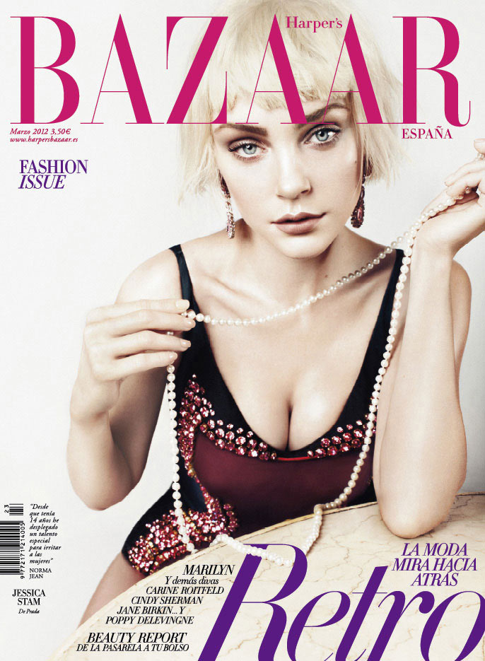 Harper’s Bazaar Spain March 2012 Cover | Jessica Stam by Txema Yeste