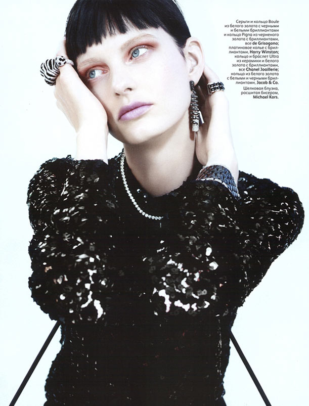 Patricia van der Vliet Glitters in Catherine Servel’s Vogue Russia Shoot