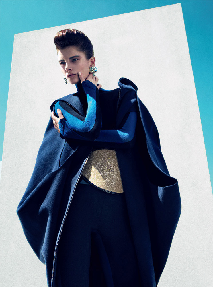 Ava Smith Dons Bold Fall Looks for Harper’s Bazaar UK September 2012 by Sebastian Kim