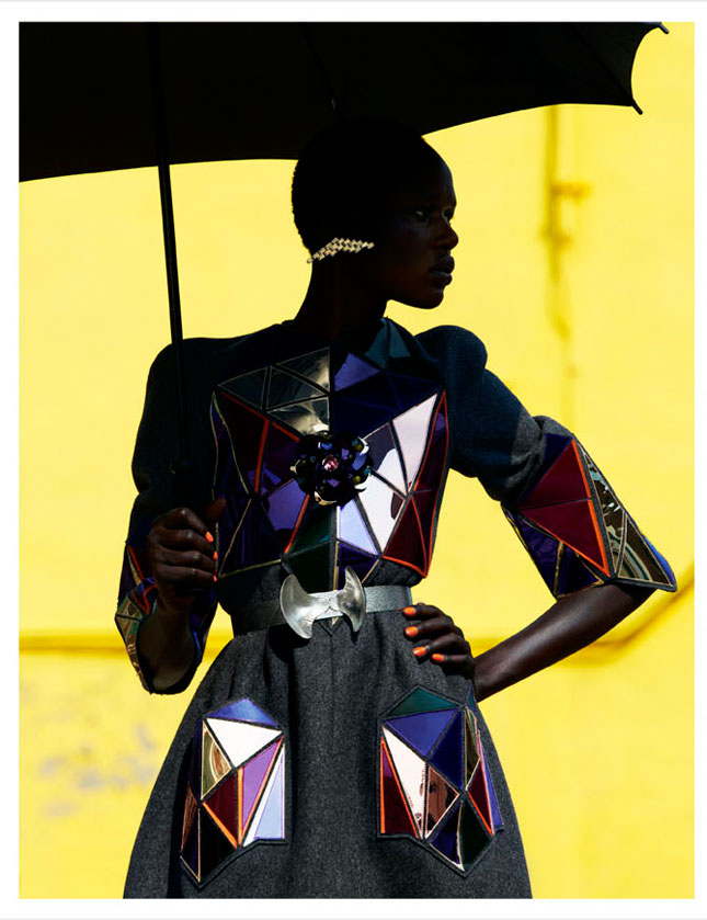 Ajak Deng is a Futuristic Glamazon for Obsession Magazine by Julia Noni