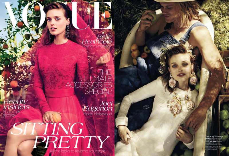 Bella Heathcote Dons Romantic Looks for Vogue Australia’s September Cover Story