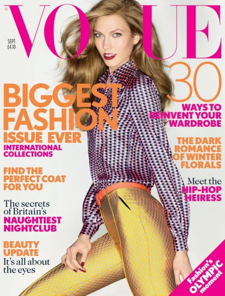 Karlie Kloss Graces the September 2012 Cover of Vogue UK in Jonathan Saunders Karlie Kloss Graces the September 2012 Cover of Vogue UK in Jonathan Saunders