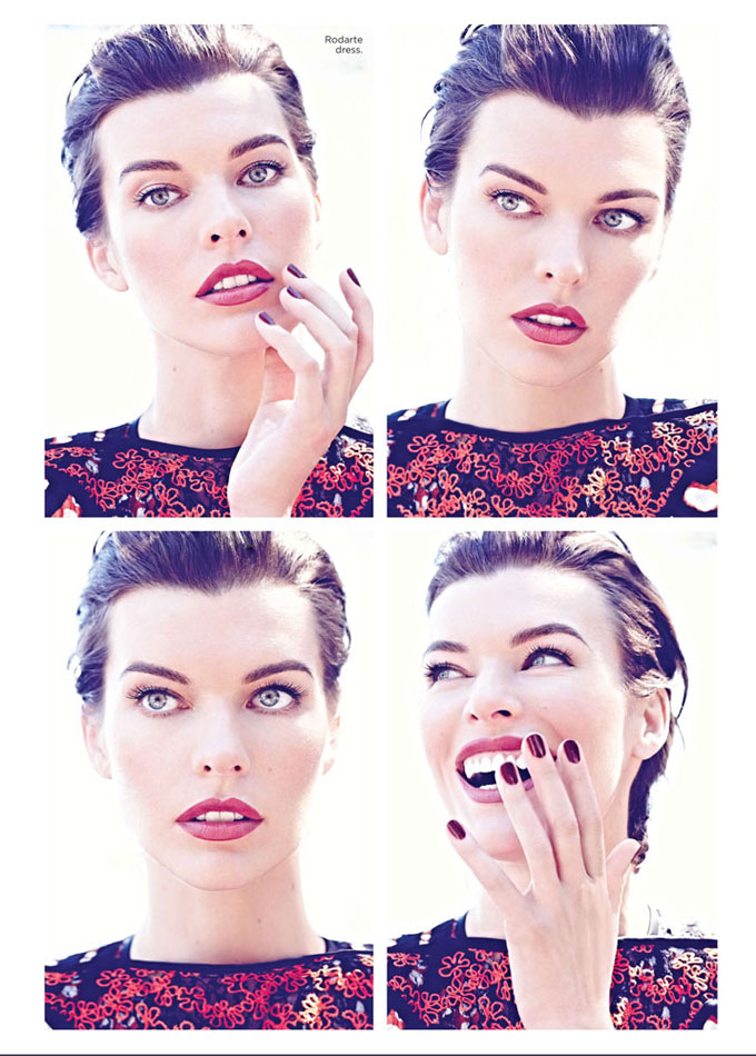 Milla Jovovich Evokes Maximum Grace for Flare October 2012 by Max Abadian