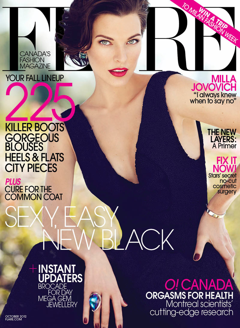 Milla Jovovich Covers Flare's October 2012 Issue in Calvin Klein – Fashion  Gone Rogue
