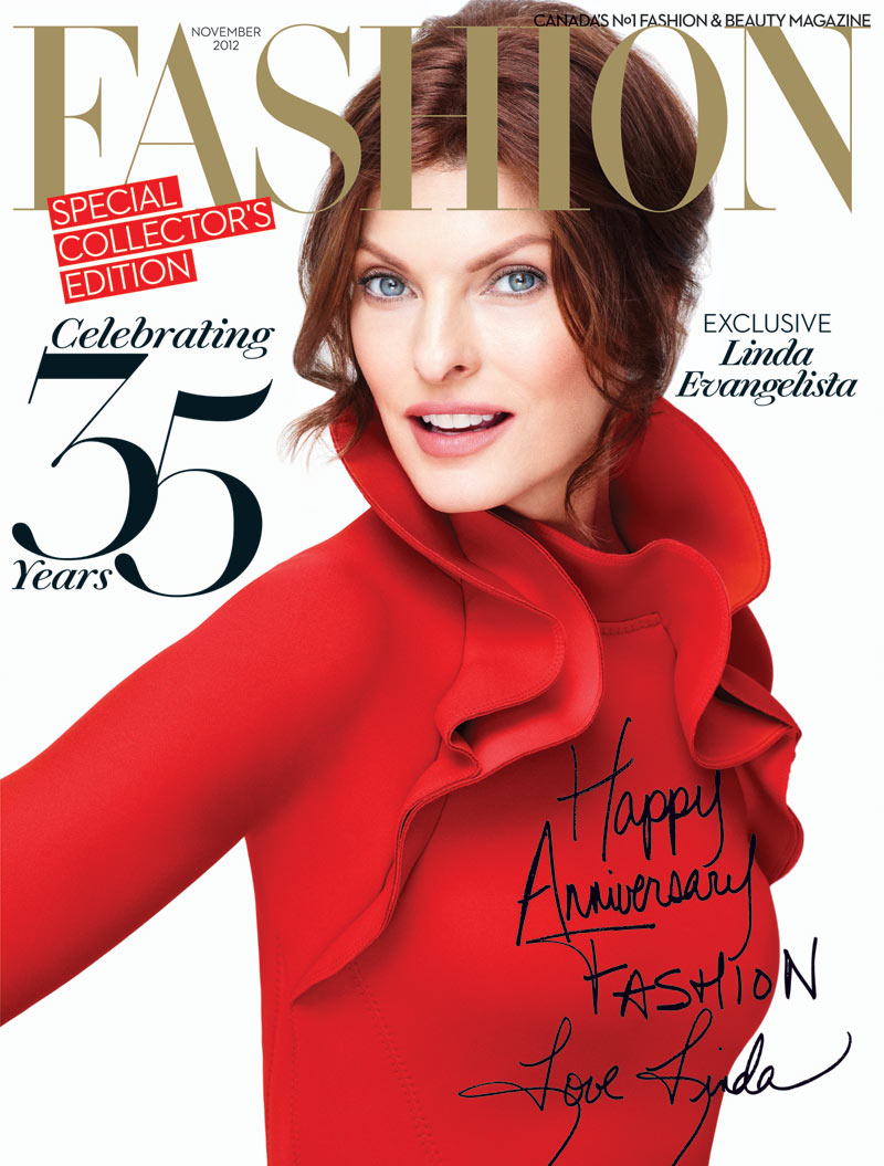 Linda Evangelista Covers the 35th Anniversary Issue of Fashion Magazine in Lanvin