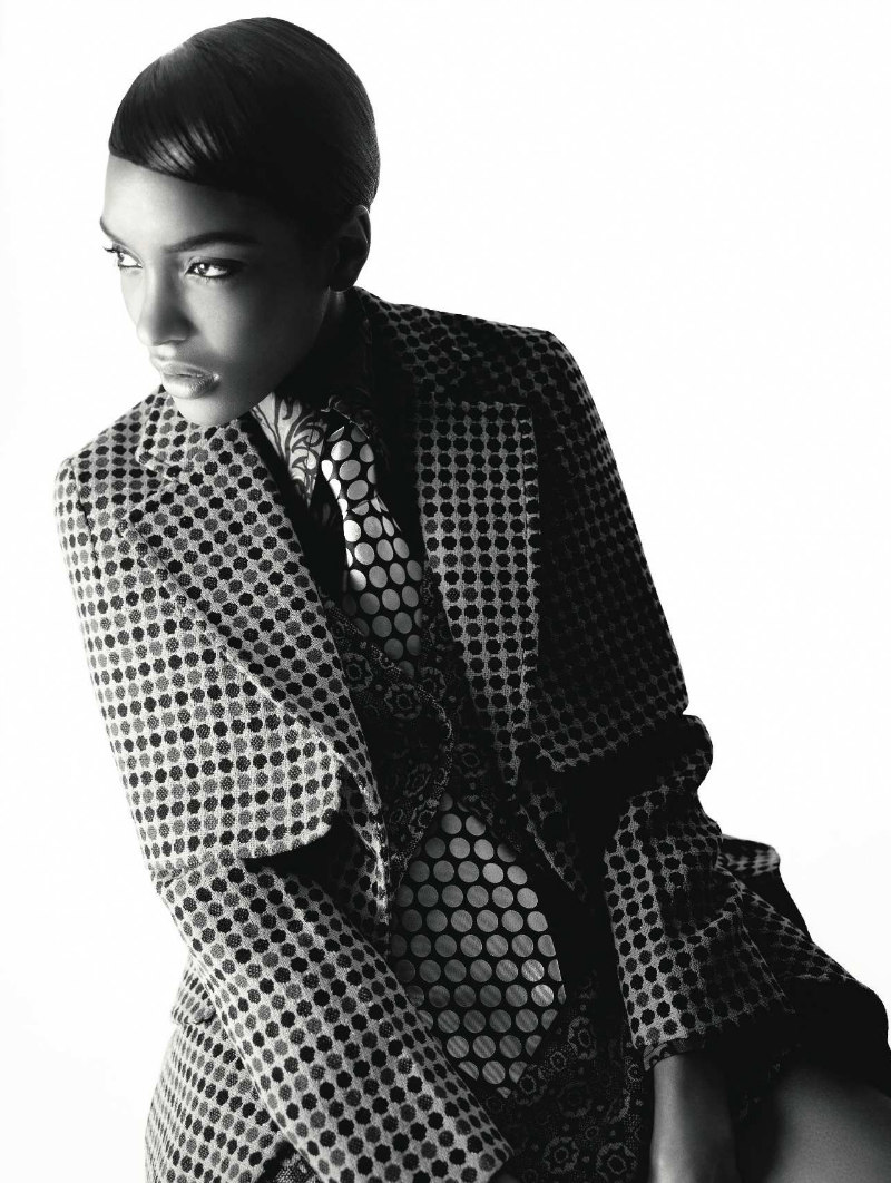Jourdan Dunn is Pretty in Patterns for Vogue Russia October 2012 by Richard Bush