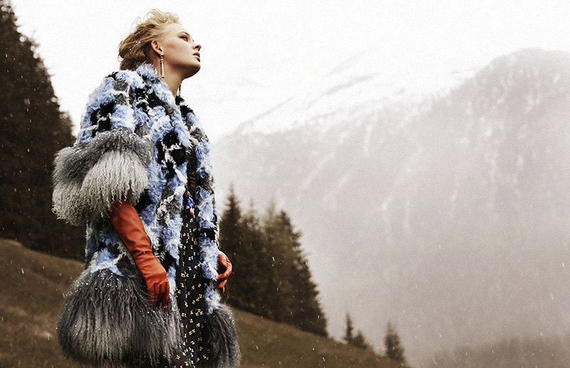 Riley Hillyer is a Mountain Beauty for the Lens of Zoltan Tombor in Grazia Italy September 2012