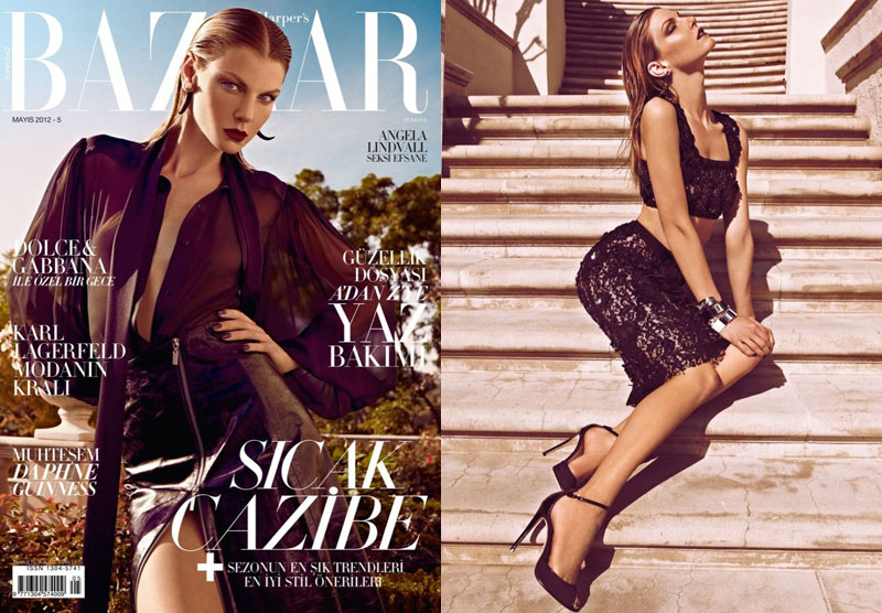 Angela Lindvall by Koray Birand for Harper’s Bazaar Turkey May 2012