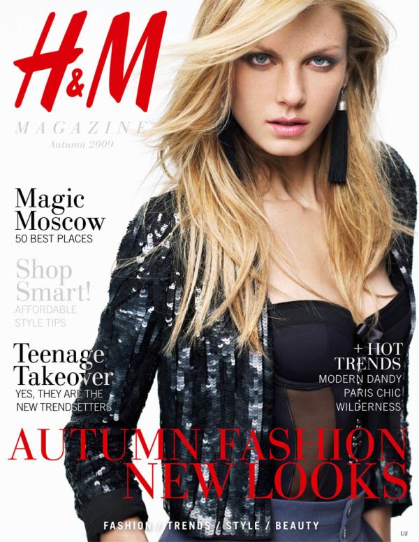 Angela Lindvall is ‘Back in Black’ for H&M Magazine Fall 2009
