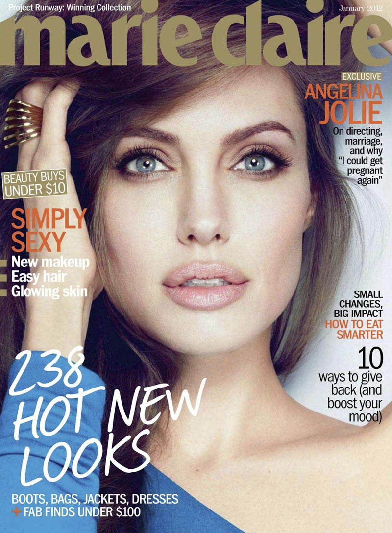 Angelina Jolie by Alexei Hay for Marie Claire US January 2012 (Cover)