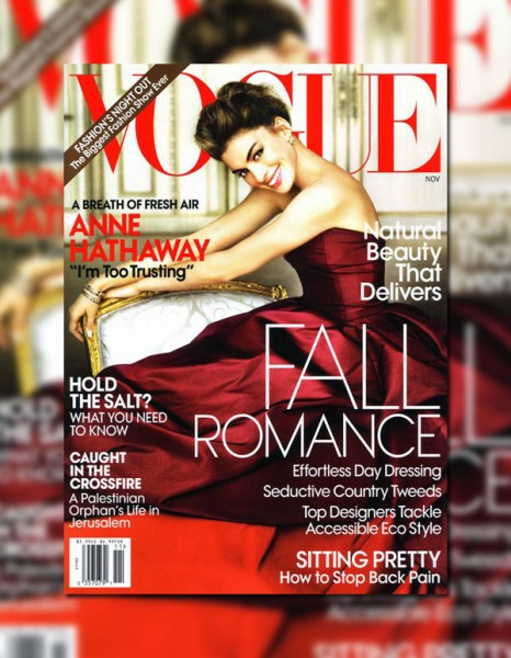 Vogue US November 2010 Cover | Anne Hathaway by Mario Testino Vogue US November 2010 Cover | Anne Hathaway by Mario Testino