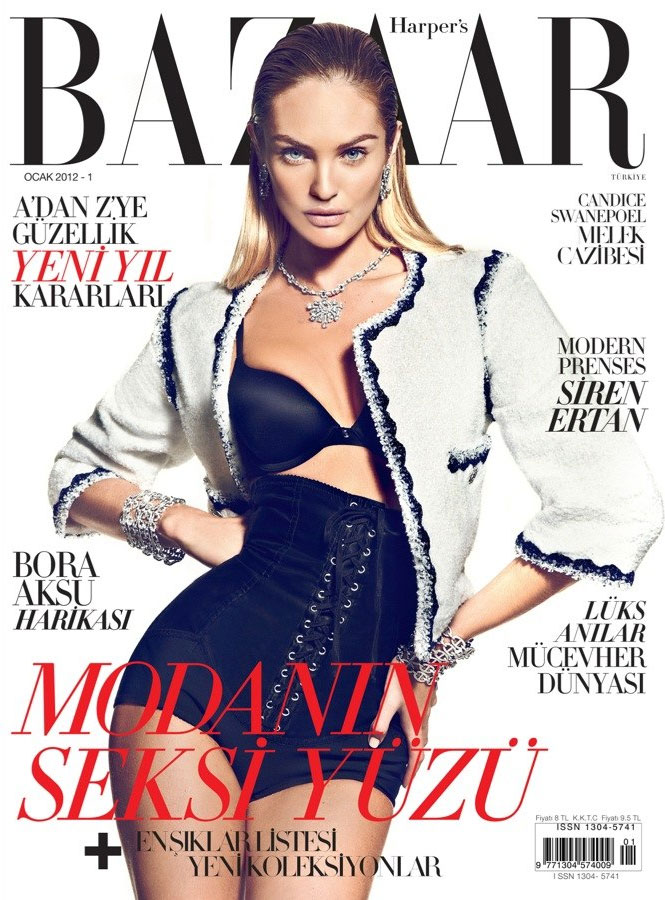 Harper’s Bazaar Turkey January 2012 Cover | Candice Swanepoel by Koray Birand