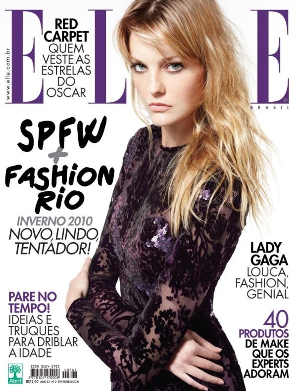 Elle Brazil February 2010 Cover | Caroline Trentini