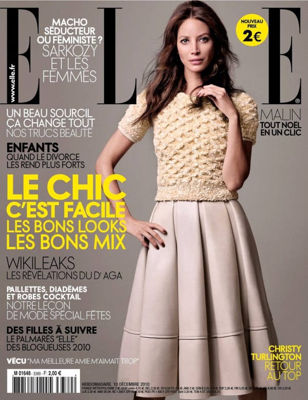 Christy Turlington for Elle France December 10, 2010