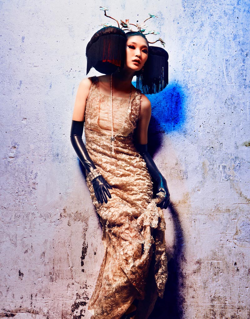 Emma Xie and Claire Collins Don Haute Couture Style for L’Officiel Paris October 2012