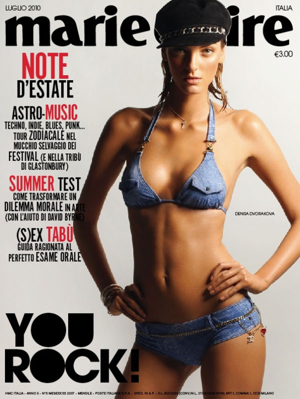 Marie Claire Italia July 2010 Cover | Denisa Dvorakova by Thierry Le Gouès