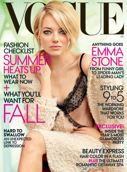 Emma Stone Covers Vogue US July 2012 in Nina Ricci Emma Stone Covers Vogue US July 2012 in Nina Ricci