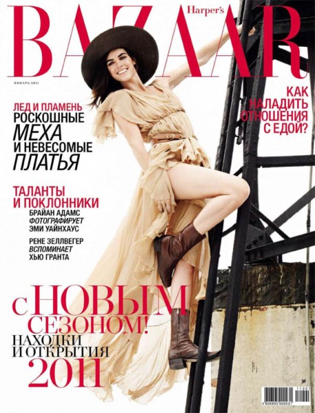 Harper's Bazaar Russia January 2011 Cover | Hilary Rhoda by Alan Gelati Harper's Bazaar Russia January 2011 Cover | Hilary Rhoda by Alan Gelati