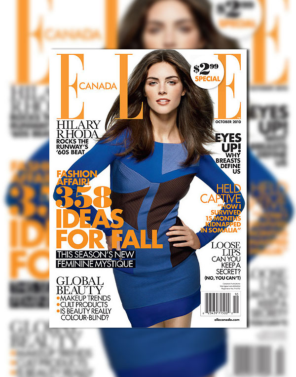 Elle Canada October 2010 Cover | Hilary Rhoda