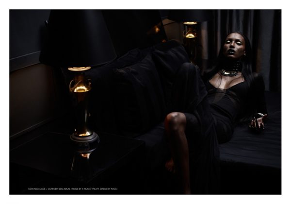 Jasmine Tookes Wears Dark Fall Fashions for the Cover Shoot of Lurve #6