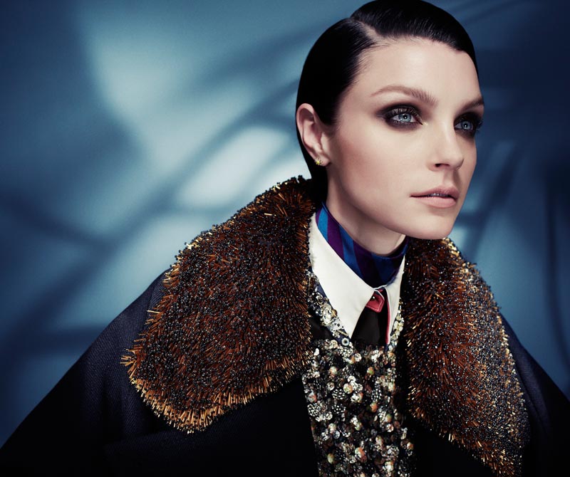 Jessica Stam Dons Luxe Fall Looks for Interview Russia October 2012